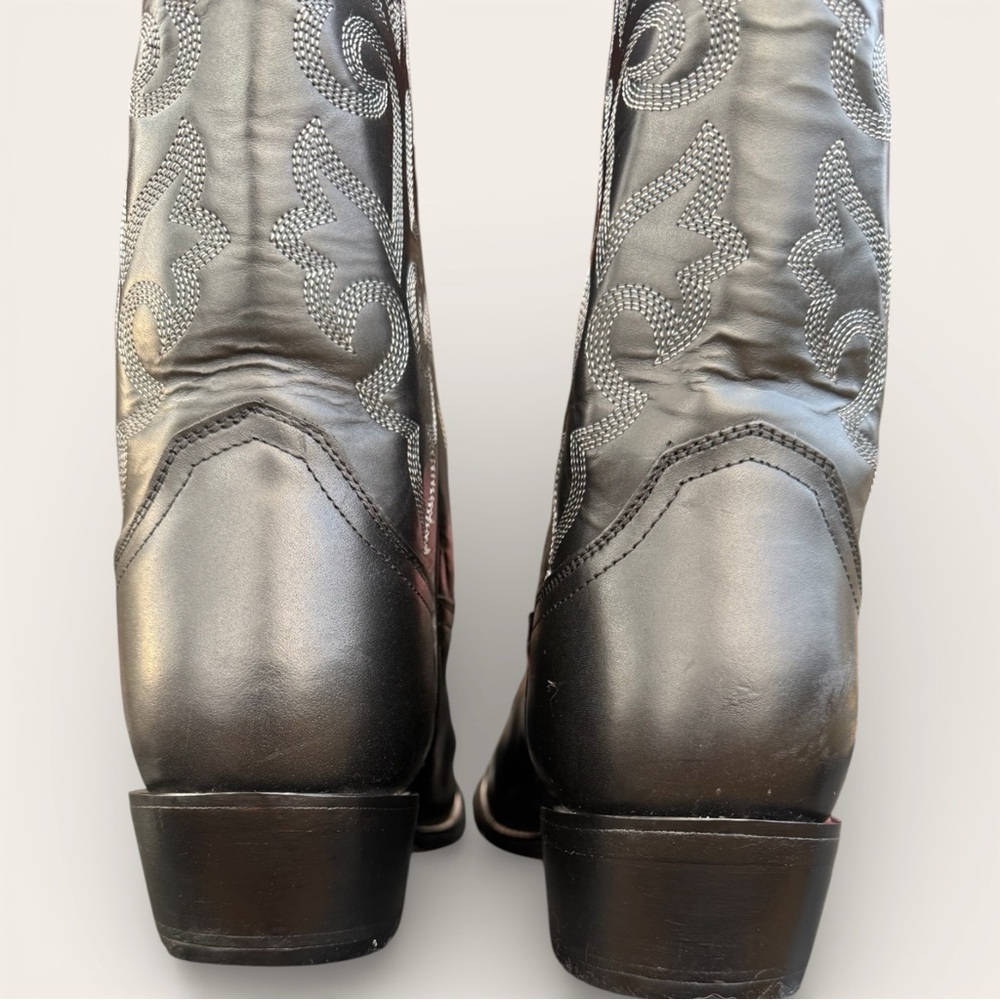 Curated Justin 1409 Buck western Cowboy Boots Men's Size 10D Black Round Toe - Picture 2 of 7